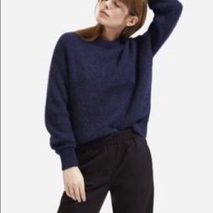 Everlane Oversized Alpaca Crew Heather Cobalt